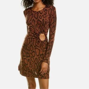 WeWoreWhat O-Ring snake skin ruched dress